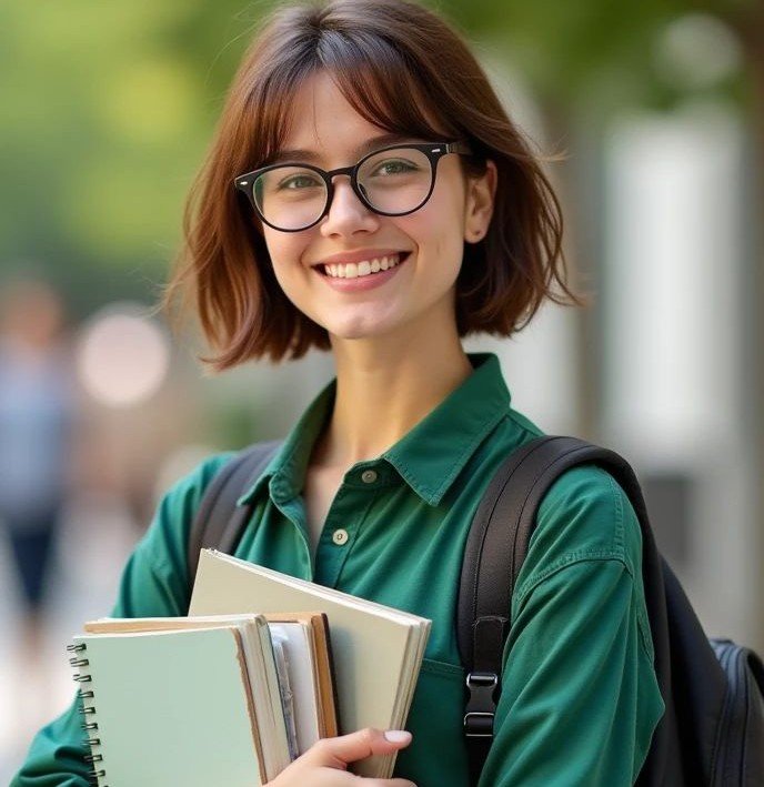 Teenager wearing stylish eyeglasses